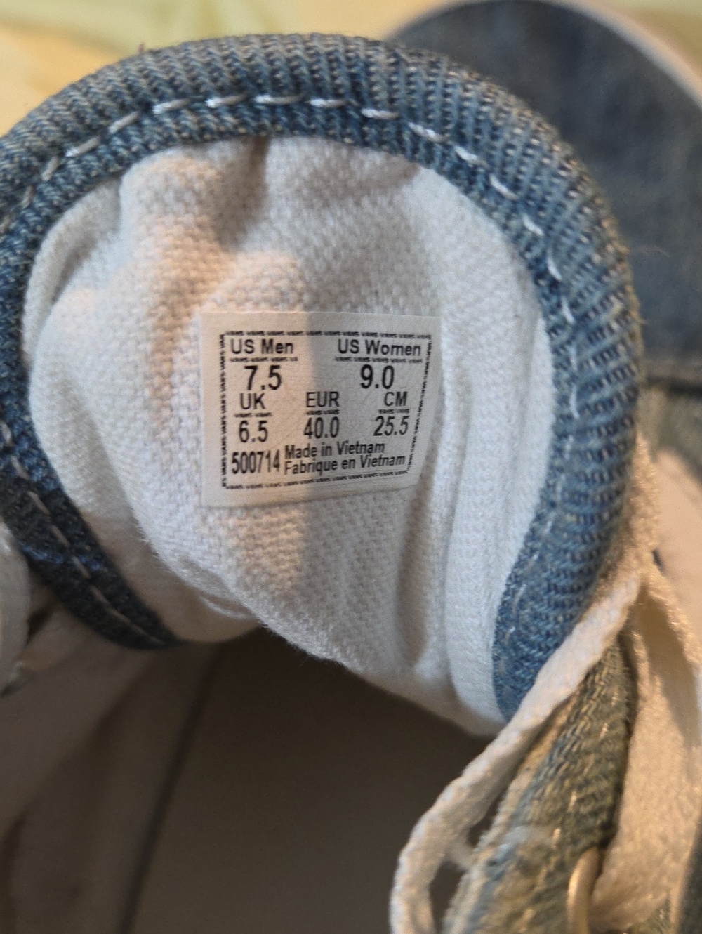 Vans In Denim Material Size 9 - Picture 5 of 5